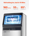 Vevor Commercial Ice Maker 160 Lbs/24H 55 Cubes Freestanding with Self-Cleaning New