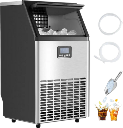 Vevor Commercial Ice Maker 150 Lbs/Day 33 Lbs Storage Dual Water Inlet and Self-Cleaning New