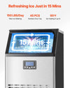 Vevor Commercial Ice Maker 150 Lbs/Day 33 Lbs Storage Dual Water Inlet and Self-Cleaning New