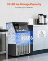 Vevor Commercial Ice Maker 150 Lbs/Day 33 Lbs Storage Dual Water Inlet and Self-Cleaning New