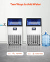 Vevor Commercial Ice Maker 150 Lbs/Day 33 Lbs Storage Dual Water Inlet and Self-Cleaning New