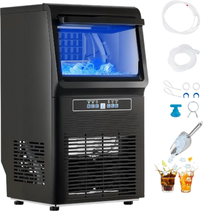 Vevor Commercial Ice Maker 80 Lbs/Day with 12 Lbs Storage and Self-Cleaning New