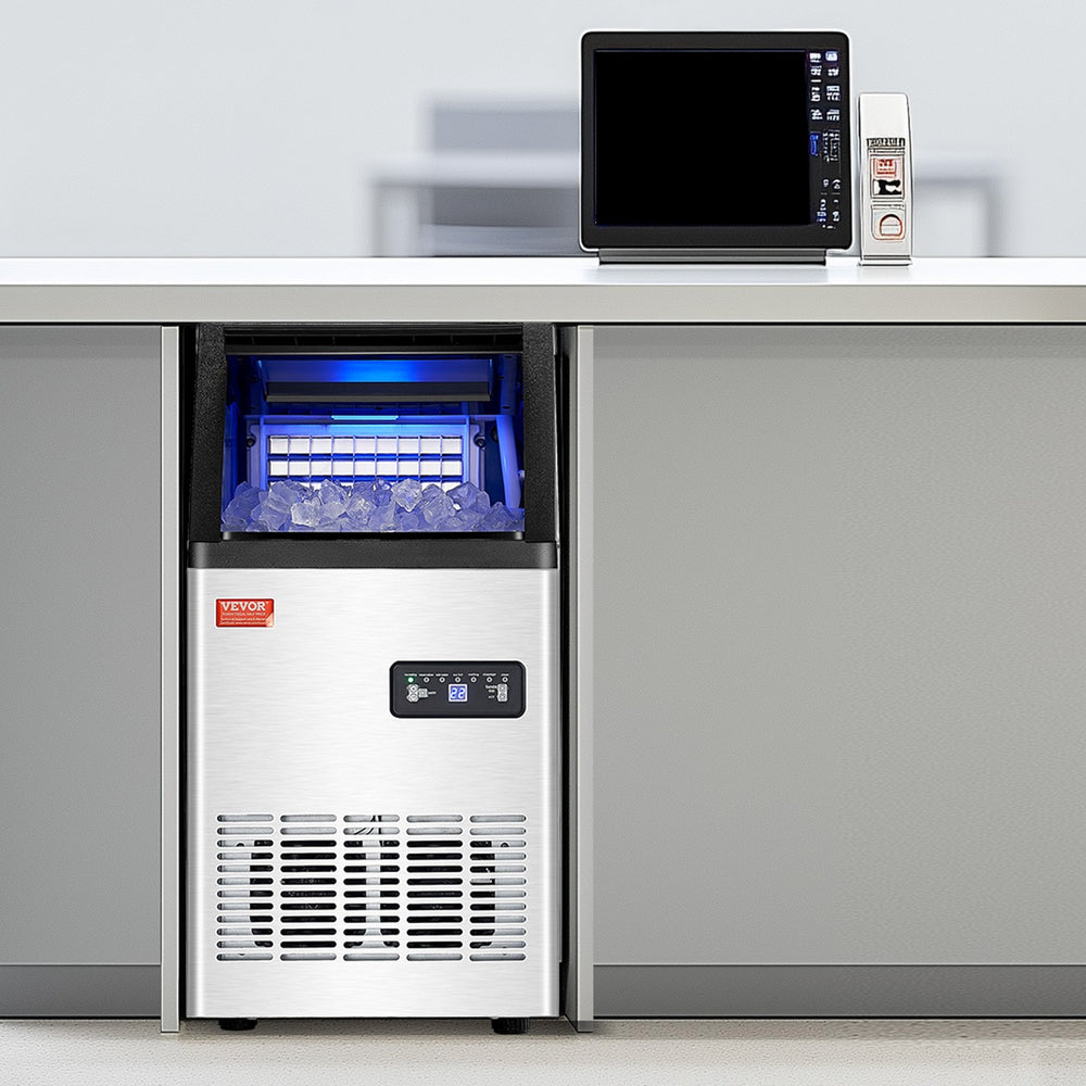 Vevor Commercial Ice Maker 100 Lbs/24 Hr Stainless Steel 16 Lb Storage New