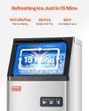 Vevor Commercial Ice Maker 100 Lbs/24 Hr Stainless Steel 16 Lb Storage New