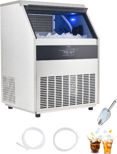 Vevor Commercial Ice Maker 300 Lbs/24H 126 Cubes 88 Lbs Storage Self-Cleaning New