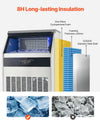 Vevor Commercial Ice Maker 300 Lbs/24H 126 Cubes 88 Lbs Storage Self-Cleaning New
