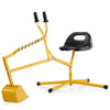 Yellow sand digger with 2-handed controls and flexible shovel, designed for kids 3+, promoting motor skills and.