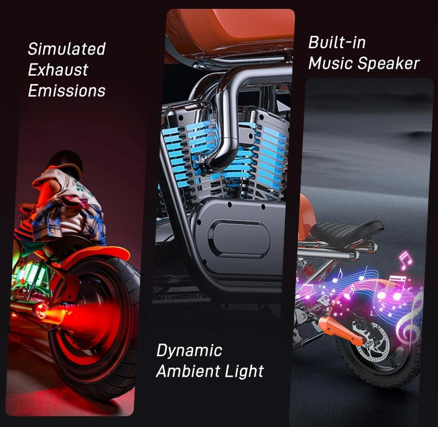 Hyper Gogo Discover 14 Plus Electric Motorcycle 36V 500W 10 MPH with App Control for Teens New