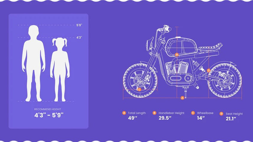 Hyper Gogo Discover 14 Plus Electric Motorcycle 36V 500W 10 MPH with App Control for Teens New