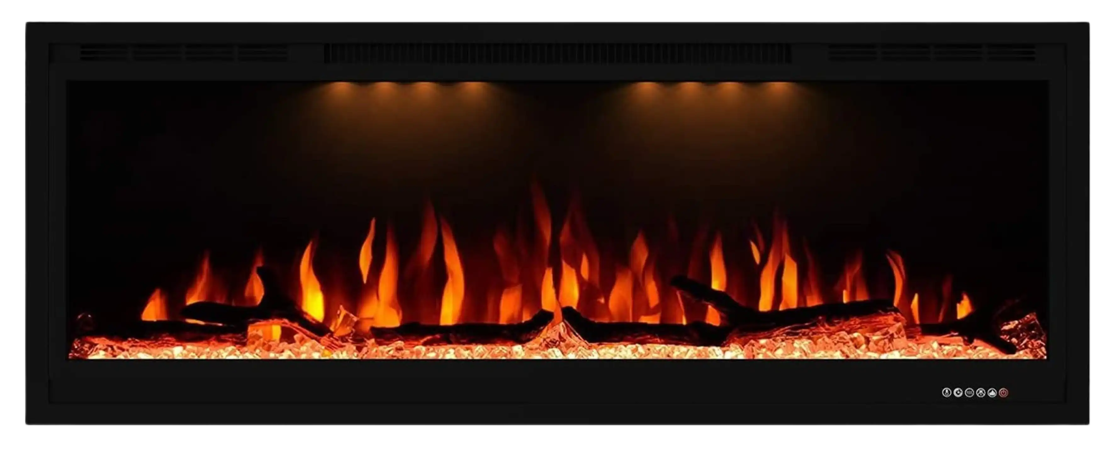 Valuxhome BI42 42 in. 750/ 1500W Recessed and Wall Mounted Electric Fireplace with Remote Black New