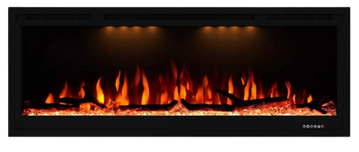 Valuxhome BI42 42 in. 750/ 1500W Recessed and Wall Mounted Electric Fireplace with Remote Black New