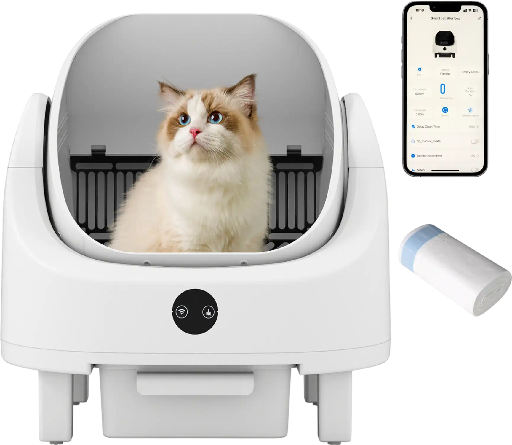 Costway Self-Cleaning Open-Top Cat Litter Box APP Control Multi-Cat 28744628 New