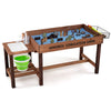 Sensory table with water pump and sink, featuring 36 accessories for toddlers, perfect for outdoor play and.