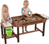 Sensory Table with Water Pump & Sink and 33 Sand Toys for Toddlers