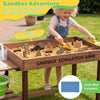 Sensory table with built-in pump, sink, and 36 accessories for toddlers, perfect for hands-on play and exploration.