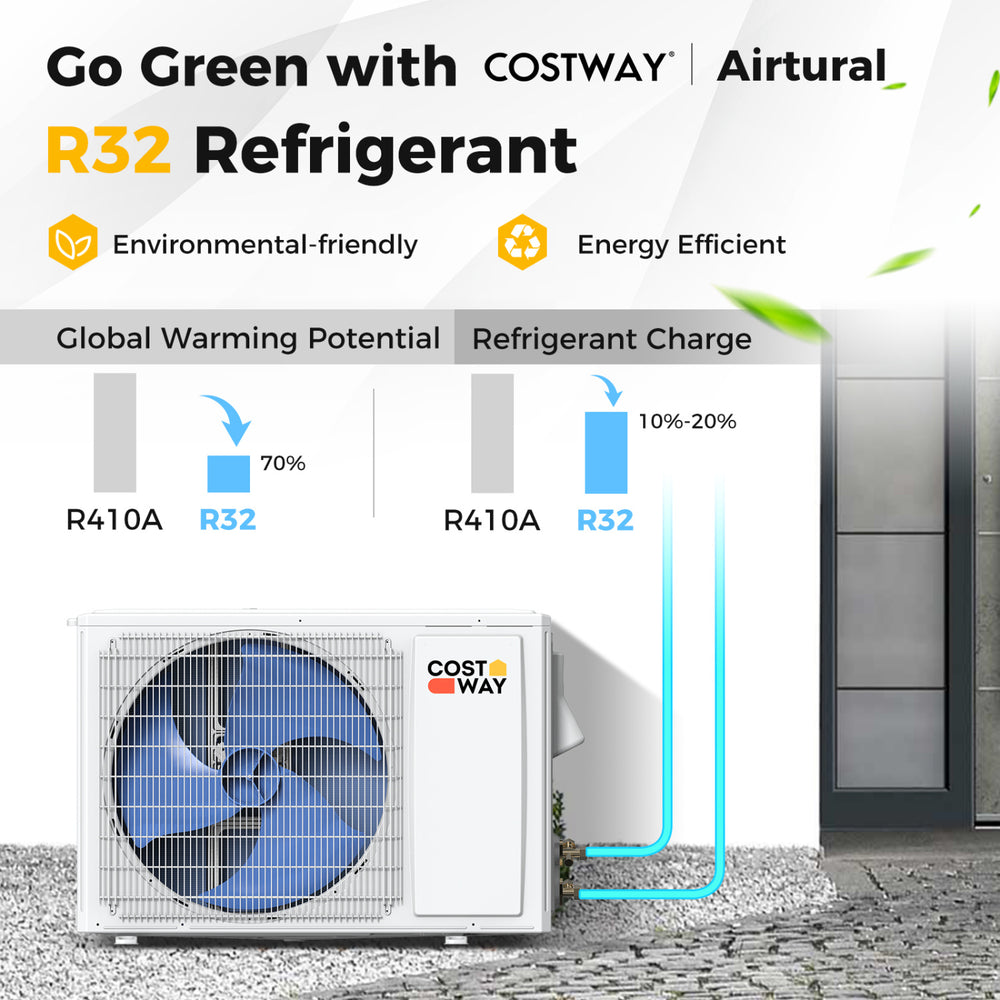 Aire acondicionado split Serie Airtural de 12000 BTU con refrigerante R32, eficiente y ecológico para espacios de hasta.