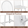 Vintage Windsor wood chair set with spindle back, ergonomic design, and rubberwood legs for dining room comfort.