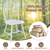 Vintage Windsor wood chair in white, made from 100% natural rubber wood, designed for comfort and durability in dining.