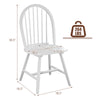 Vintage Windsor wood dining chair in white with spindle back, ergonomic design, and 264 lbs weight capacity.