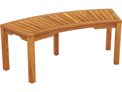 Costway Outdoor Acacia Wood Curved Garden Bench 2-Person 814672935 New