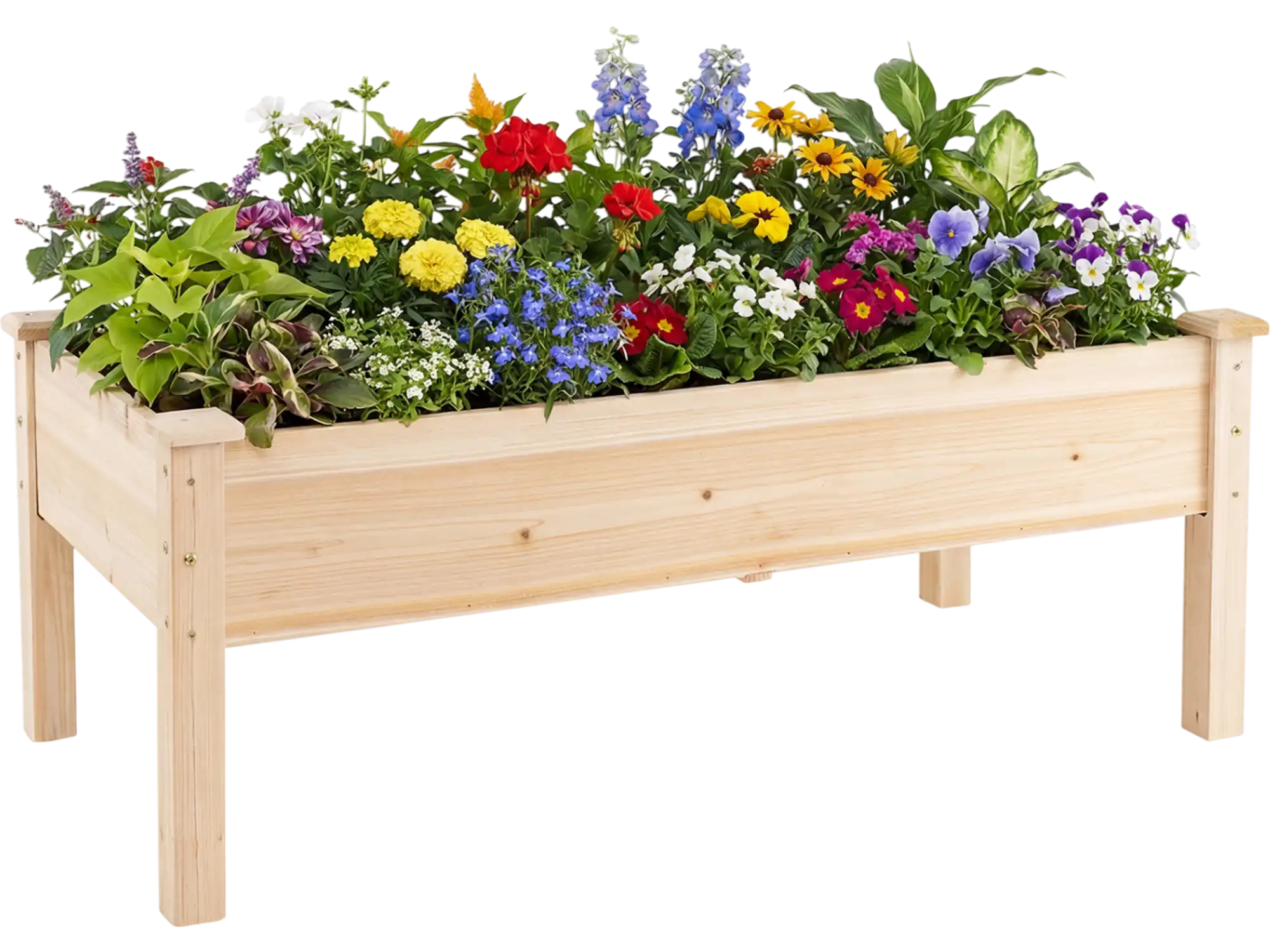 Costway Wooden Raised Garden Bed Elevated Planter Box with Legs 77853053 New