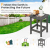 Gray 14-inch square weather-resistant Adirondack side table made of recyclable HDPE, perfect for outdoor use.