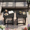 Set of 2 18 Inch Outdoor Adirondack Side Table with Slatted Surface-Black - Gallery View 1 of 8