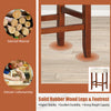 Set of 2 24-inch bar stools with cushioned seats, solid rubber wood legs, and anti-slip foot pads for indoor use.