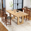 Modern armless dining chairs with cushioned seats in rubber wood, perfect for kitchen islands and cafes.