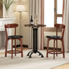 Set of 2 modern armless dining chairs with cushioned seats, made from solid rubber wood, ideal for kitchen islands.