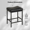 Counter height bar chair dimensions showing a 25-inch seat, ergonomic saddle seat, and sturdy metal frame for kitchen.
