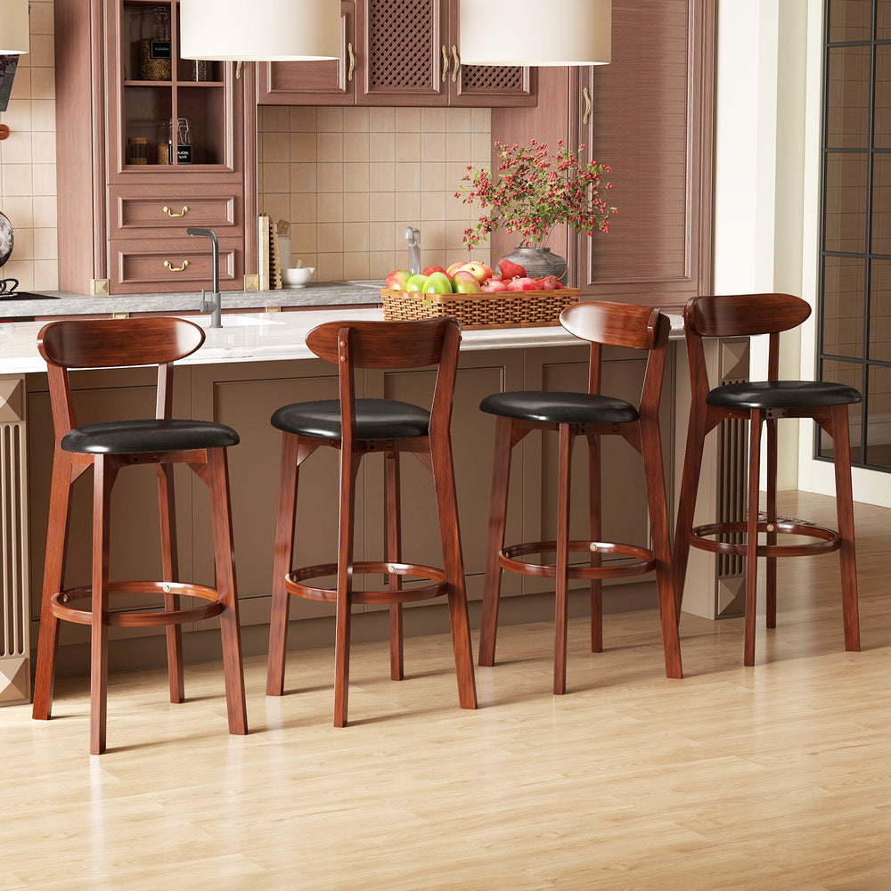 Set of 2 29 Inch Modern Armless Upholstered Cushioned Seat Island Dining Chairs for Kitchen - Gallery View 1 of 10