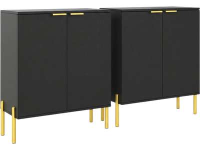 Costway Set of 2 2-Door Buffet Cabinet Sideboard with Metal Legs 49628266 New