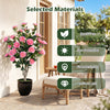 Set of 2 artificial camellia trees with pink blossoms in a cement pot, perfect for outdoor decoration and maintenance-free display.