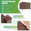 Set of 2 brown air conditioner fence panels with galvanized metal stakes, waterproof and easy-to-clean for versatile.