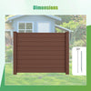 Brown 48 x 38 inch air conditioner fence panel with dimensions, featuring a smooth surface and galvanized metal stakes.