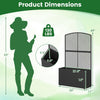 Dimensions of the 49-inch raised garden bed with trellis and wicker planter box, supporting up to 130 lbs for versatile.