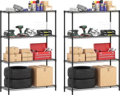 Costway Set of 2 4-Tier Metal Storage Shelving Units V-Shaped Wire Rack 63327242 New