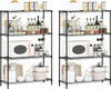 4-tier metal storage shelving unit set in black, featuring V-shaped wire racks and 1000 lbs capacity for versatile.