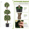 Three topiary balls on a 51" artificial tree with white blossoms, perfect for home decor and maintenance-free greenery.