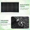 Close-up of the adjustable foot pads on the 58-inch raised garden bed with trellis, featuring a robust metal frame.
