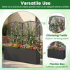 Set of 2 raised garden beds with trellis, made of PE rattan, ideal for climbing plants and outdoor privacy.