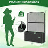 Dimensions of the 58-inch raised garden bed with trellis and wicker planter box, ideal for vertical gardening.