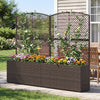 Set of 2 58 Inch Raised Garden Bed with Trellis and Wicker Planter Box-Brown - Gallery View 1 of 10