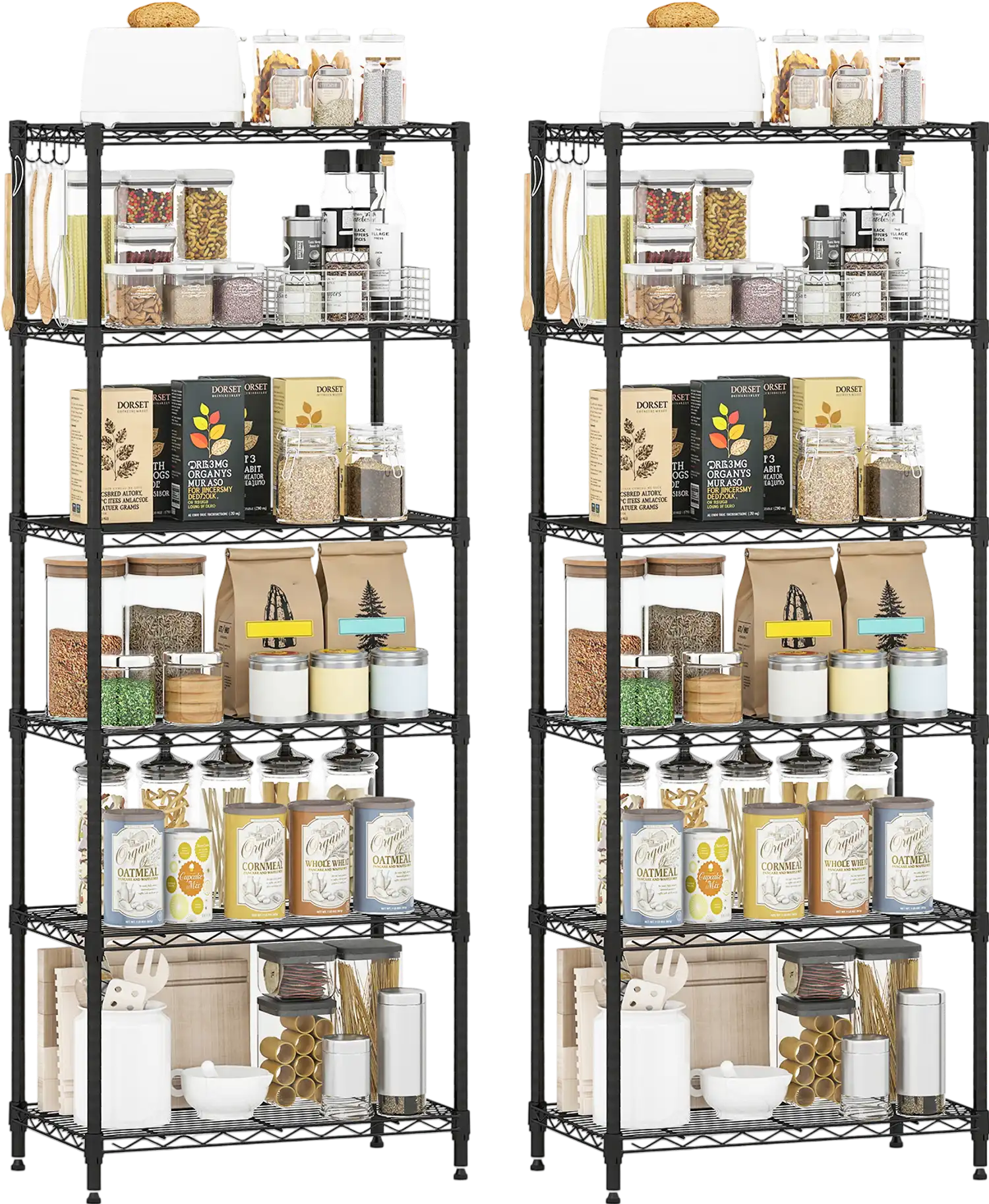 Costway Set of 2 6-Tier Metal Storage Shelving Units 900 lbs Capacity 13138251 New