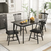 Set of 2 black Windsor dining chairs with high spindle backs, featuring rubber wood frames for durability and stability.