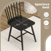 Windsor dining chair with high spindle back, 16.5"x17.5" seat, black rubber wood, ideal for stylish dining spaces.