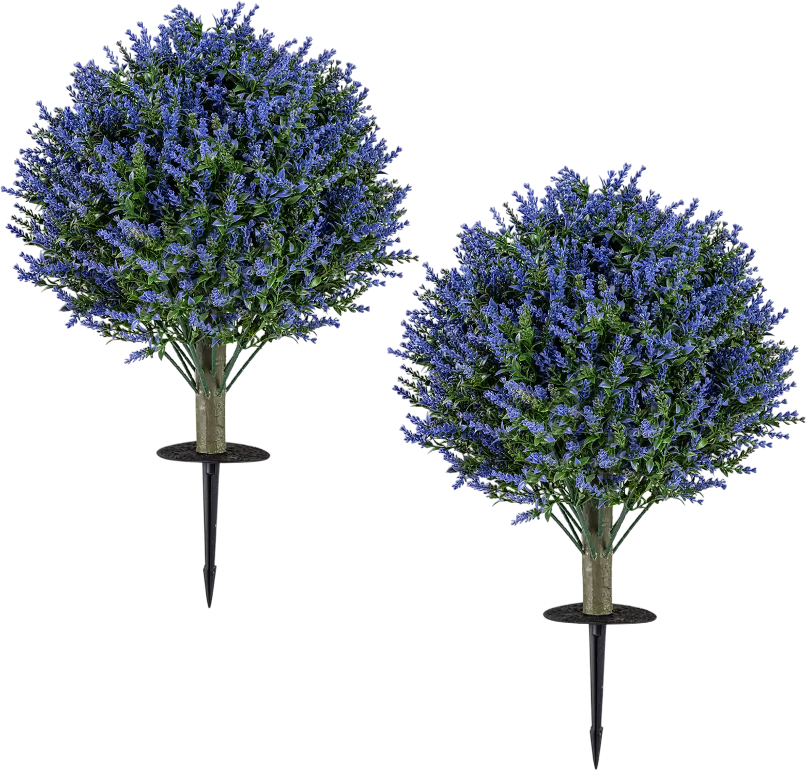 Costway Set of 2 Artificial Lavender Topiary Ball Trees w/ Ground Spikes 89214697 New