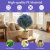 Set of 2 artificial lavender topiary ball trees in a pot, made of high-quality PE material for easy indoor and outdoor.