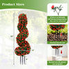 Set of 2 artificial spiral topiary trees with red flowers, 36" tall, sun-resistant PE material, ideal for indoor and.